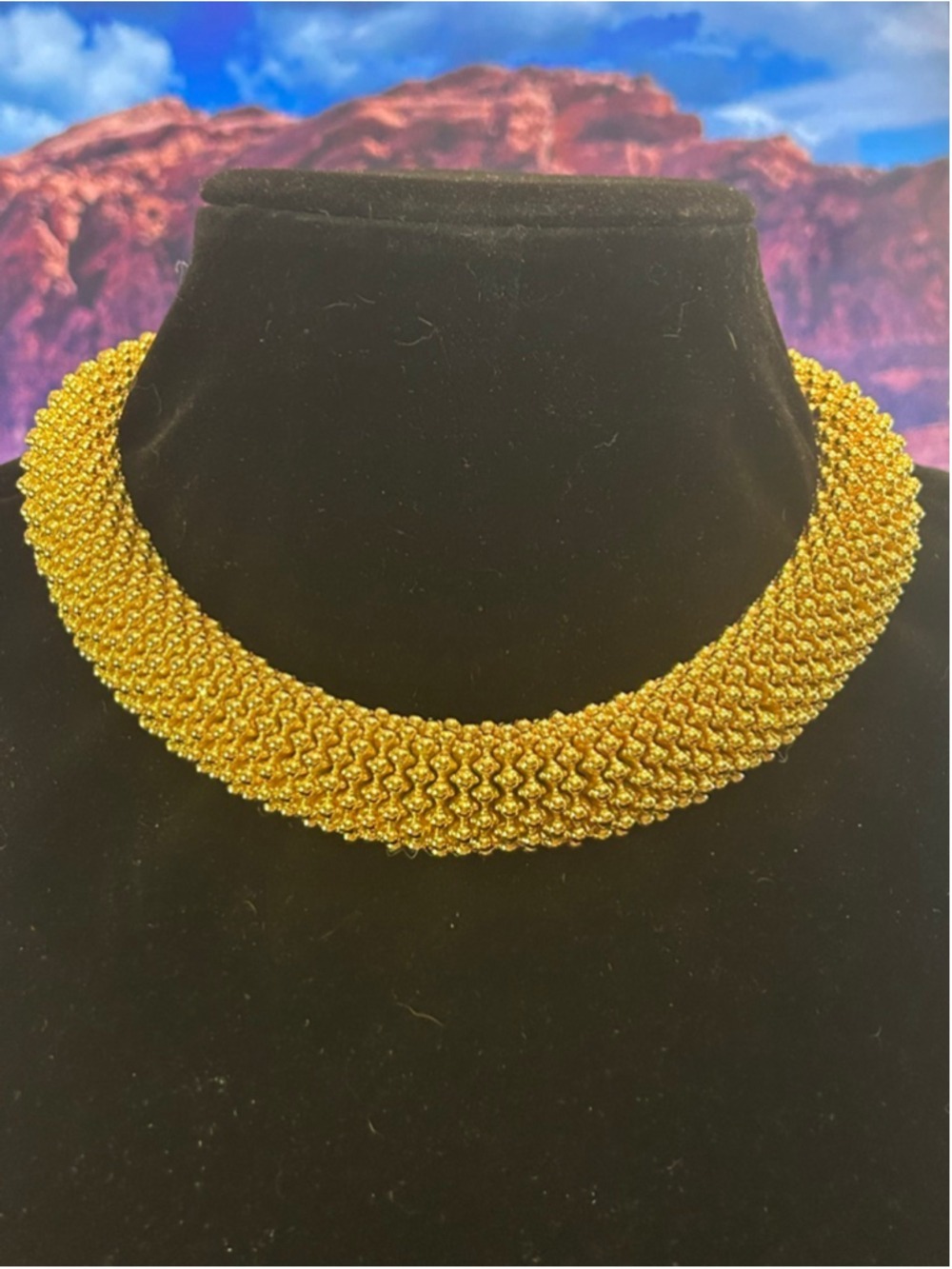 Women's Ciner Gold Tone Beaded dot Choker Necklace One Size